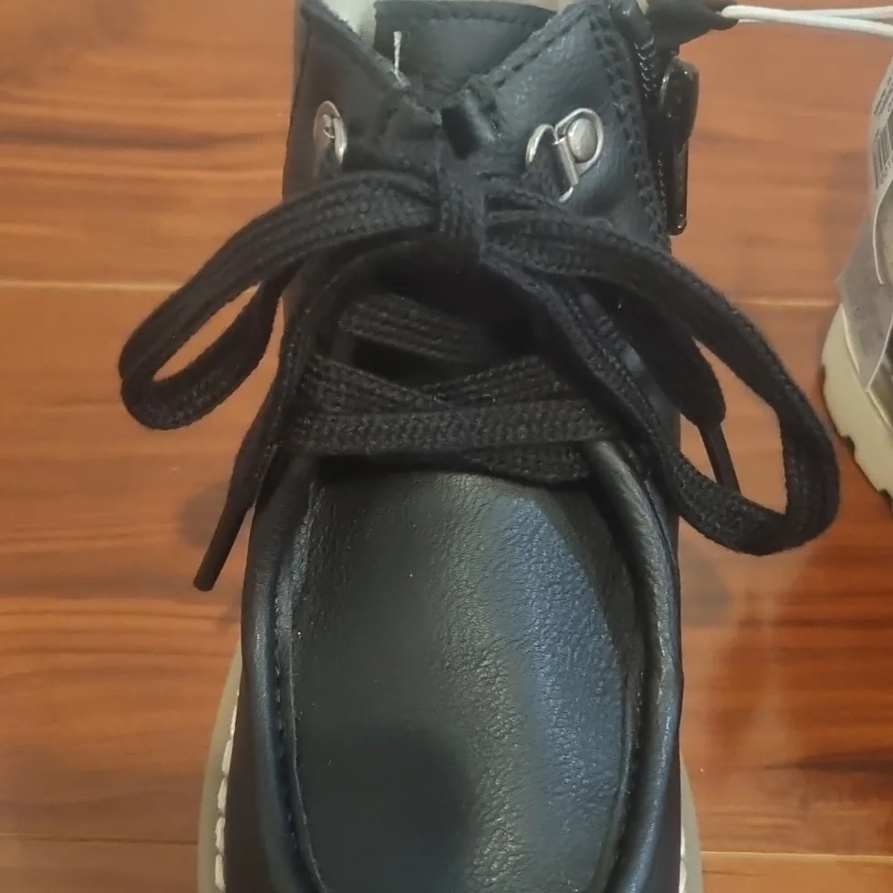 OLD NAVY Little Kids High Top Faux Leather Boots Black Size 9